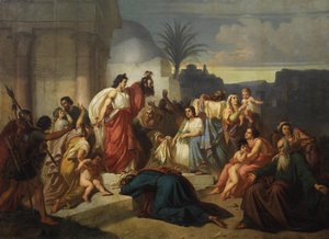 Judith toont de Bethuliërs het hoofd van Holofernes